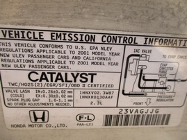 2001 HONDA ACCORD LX WHITE 2.3L AT A16378